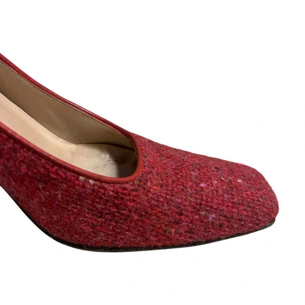 Kate Spade New YorkVintage Heels Pumps Square Toe Textured Red  Business‎ Casual